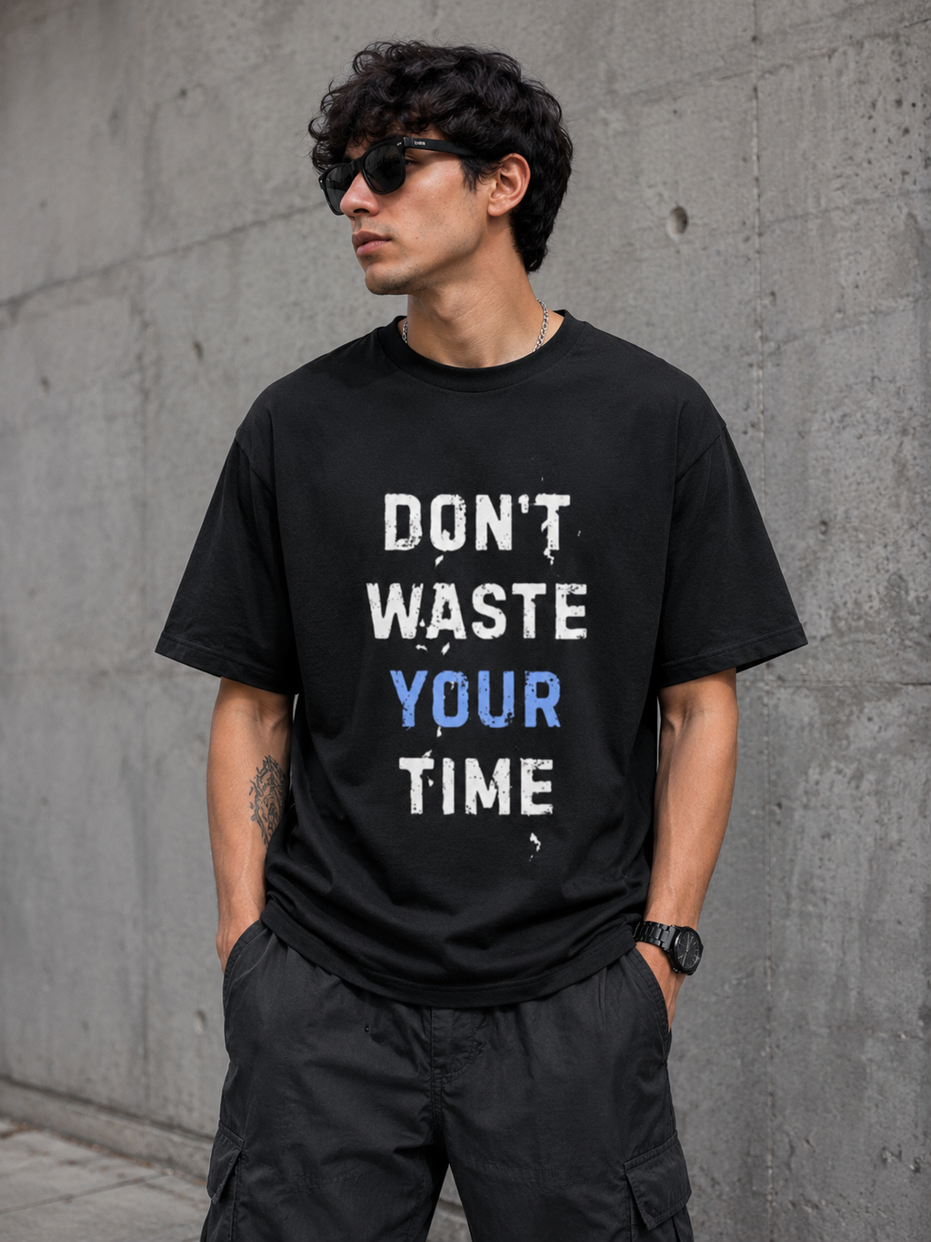 DON'T WASTE TIME Oversized TEE